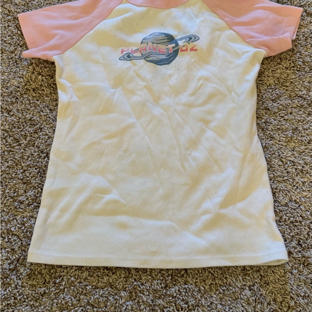 Pink and White Short Sleeve Tee